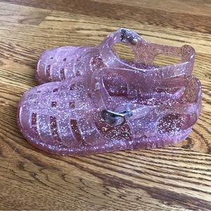 Gap jelly sandals pink with sparkles